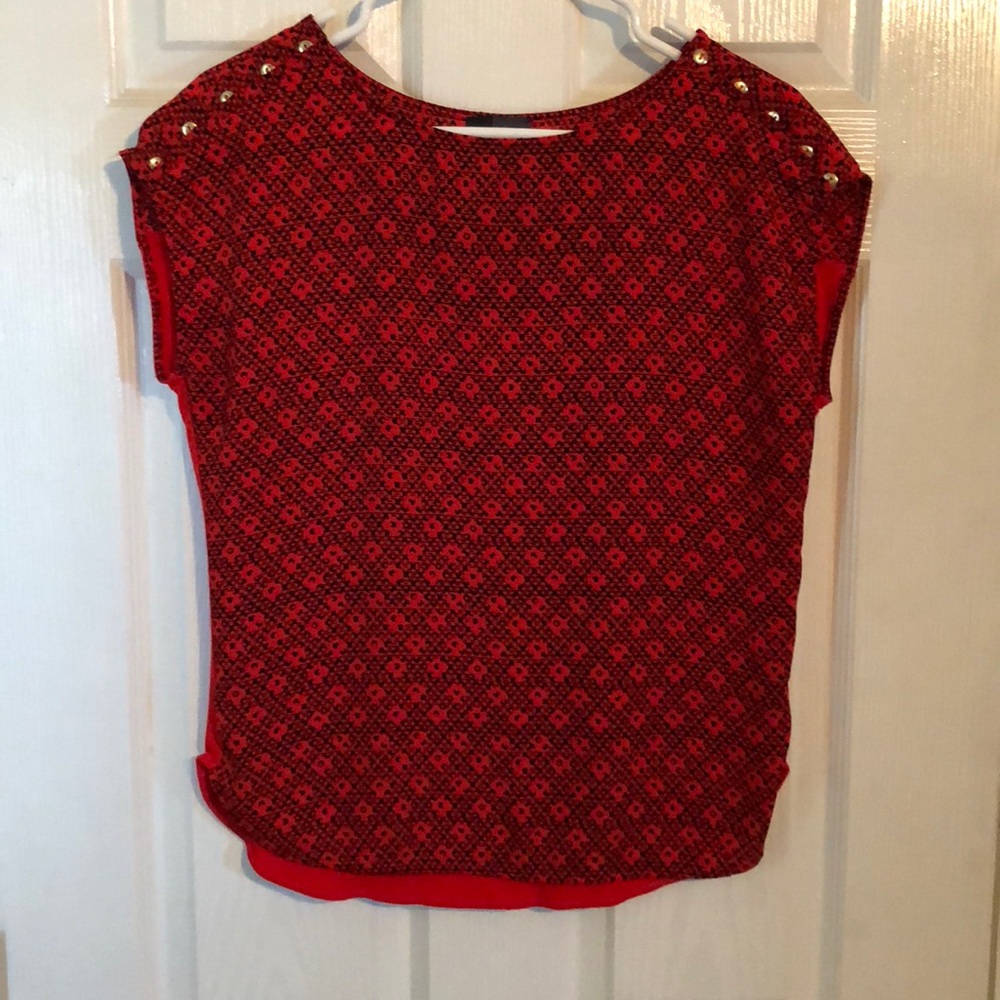 Red and black blouse